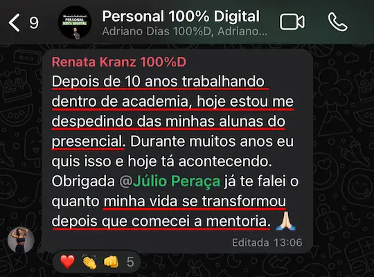 Depoimento Renata Kranz - despedida do presencial