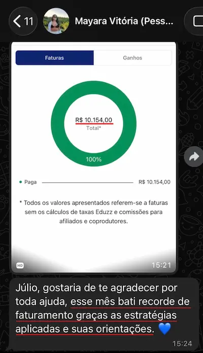 Depoimento Mayara Vitória - recorde de R$10.154,00 no mês